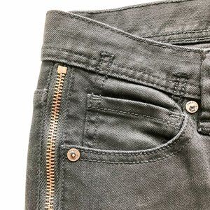 Free People black denim zipper trim skinny jeans